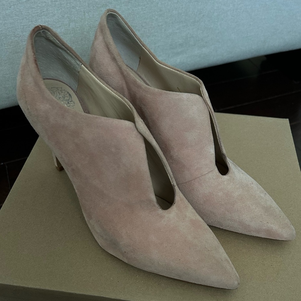 Vince Camino blush pink Chic Suede Pointed Toe Heels